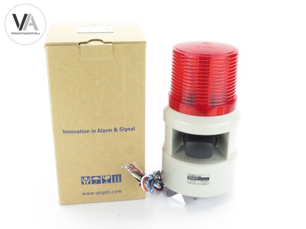 Qlightec Sirene elektronisch Warnleuchte Alarm Signal Blinklicht rot S100DL-WS
