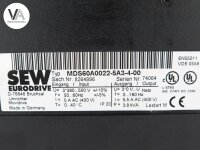 SEW Eurodrive 3.8kVA MDS60A0022-5A3-4-00, MDX60A0015-5A3-4-00  08227187, 8264996