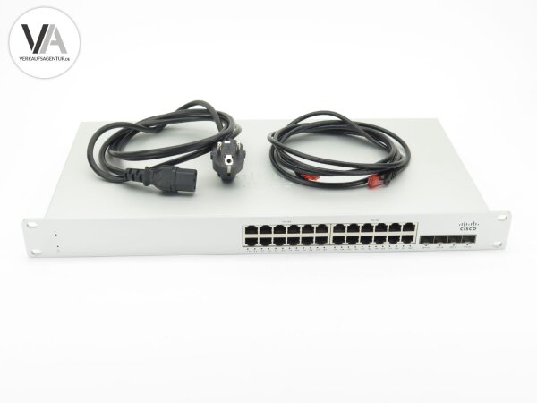 Cisco 1G L2 Cloud-Managed 24x GigE 370W PoE Switch Meraki MS210-24P-HW