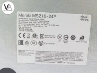 Cisco 1G L2 Cloud-Managed 24x GigE 370W PoE Switch Meraki MS210-24P-HW