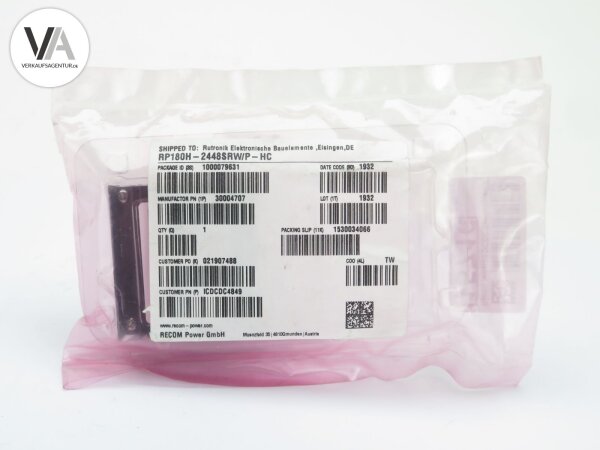 Recom Isolated DC/DC Converters Mod 9-36V to 48V 144W 2.25kV RP180H-2448SRW/P-HC