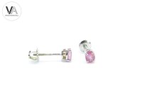 Angara Platinum Ohrringe 0,8 ct Solitär-Oval-Saphir Krappenfassung rosa/pink