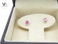 Angara Platinum Ohrringe 0,8 ct Solitär-Oval-Saphir Krappenfassung rosa/pink