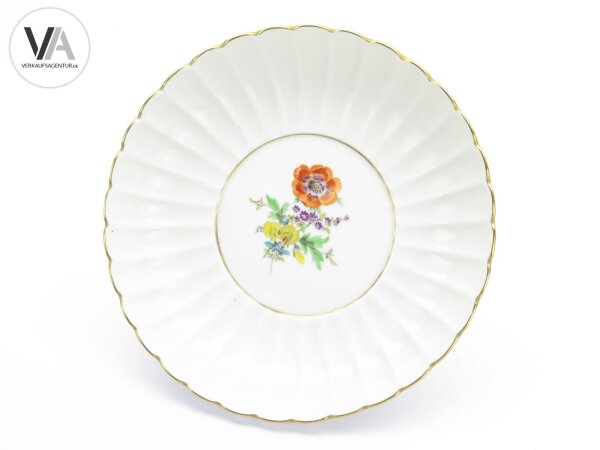 Meissen Meißen Porzellan Blumendekor Fächerschale 4. Wahl  Ø 21 cm