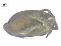 Jugendstil Figur Jungfrau Nymphe Visitenkartenschale Antik Bronze Messing 18cm