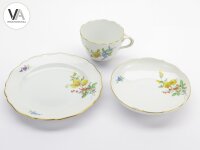 Meissen Porzellan Kaffeeservice Kaffeegedeck bunte Blume 2 Gelb 2. Wahl