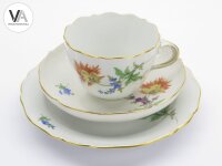 Meissen Porzellan Kaffeeservice Kaffeegedeck bunte Blume 2 Orange Gelb 2. Wahl