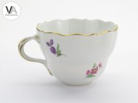 Meissen Porzellan Kaffeeservice Kaffeegedeck bunte Blume 2 Orange Gelb 2. Wahl