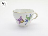 Meissen Porzellan Kaffeeservice Kaffeegedeck bunte Blume 2 Lila Gelb 2./4. Wahl