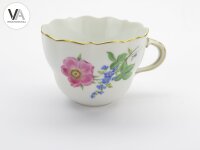 Meissen Porzellan Kaffeeservice Kaffeegedeck bunte Blume 2 Rosa 2. Wahl