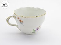 Meissen Porzellan Kaffeeservice Kaffeegedeck bunte Blume 2 Rosa 2. Wahl