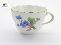 Meissen Porzellan Kaffeegedeck Kaffeeservice bunte Blume 2 Blau 2. Wahl