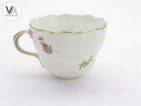 Meissen Porzellan Kaffeegedeck Kaffeeservice bunte Blume 2 Blau 2. Wahl