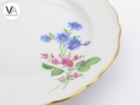 Meissen Porzellan Kaffeegedeck Kaffeeservice bunte Blume 2 Blau 2. Wahl