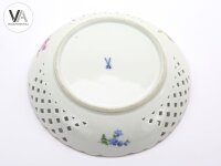 Meissen Porzellan Durchbruchschale bunte Blume 2 Gelb Violette Ø 21.5cm 2.Wahl