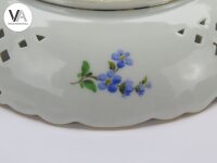 Meissen Porzellan Durchbruchschale bunte Blume 2 Gelb Violette Ø 21.5cm 2.Wahl