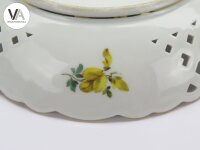 Meissen Porzellan Durchbruchschale bunte Blume 2 Gelb Violette Ø 21.5cm 2.Wahl