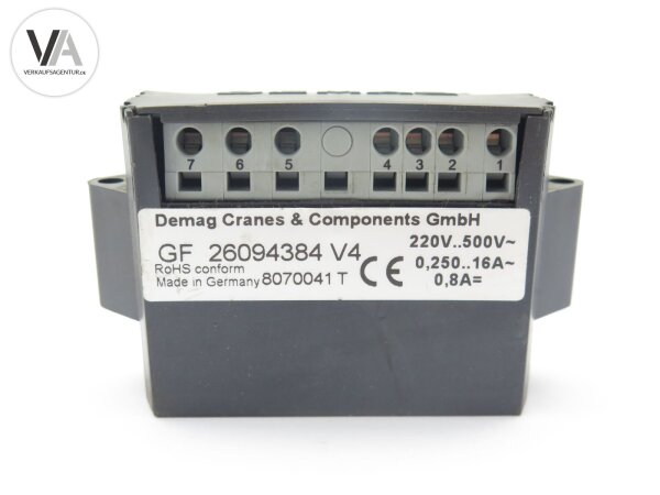 Demag Bremsgleichrichter rectifier brake module 0,25-16A 220-500V GF 26094384 V4