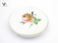 Meissen Porzellan Kaffeekanne mit Untersetzer bunte Blume 26cm hoch