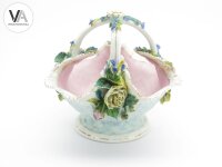 Porzellan Körbchen Henkelkorb Schale Rosen ⌀19,5cm Höhe 17cm