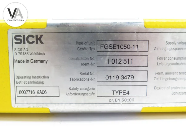 Sick 14-FGS Sender Sicherheitslichtschranke Light Curtain...