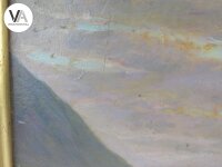 Rudolf Andree Gemälde Meer Küste Sonnenuntergang signiert gerahmt 38x28cm