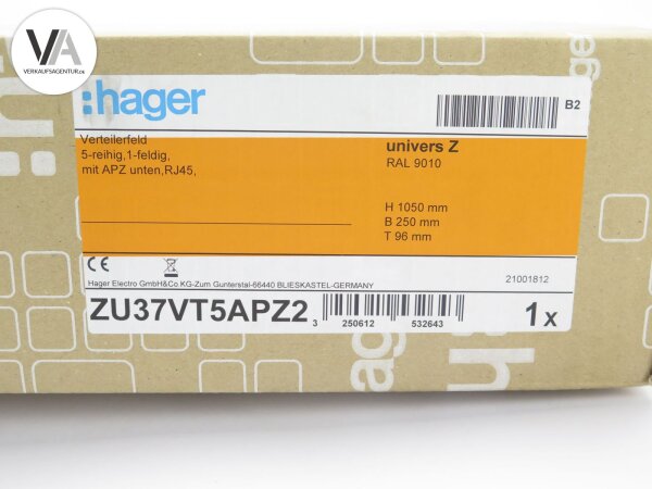 Hager Verteilerfeld univers Z Höhe 1050mm 5-reihig 1-feldig APZ ZU37VT5APZ2