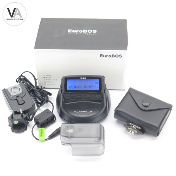 EuroBOS Mars GP Funkmeldeempfänger Freq 165-174 + Ledertasche + Holster OVP
