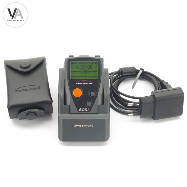 Swissphone BOSS 910 170.05 MHz DE910 LGRA DME II Funkmeldeempfänger+Ladestation
