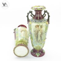 Paar Jugendstil-Vasen Vienna Frauenmotive floralen...