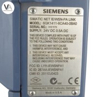 Siemens 6GK1411-6CA40-0BA0 SIMATIC NET IE/WSN-PA Link 24VDC 0.5A