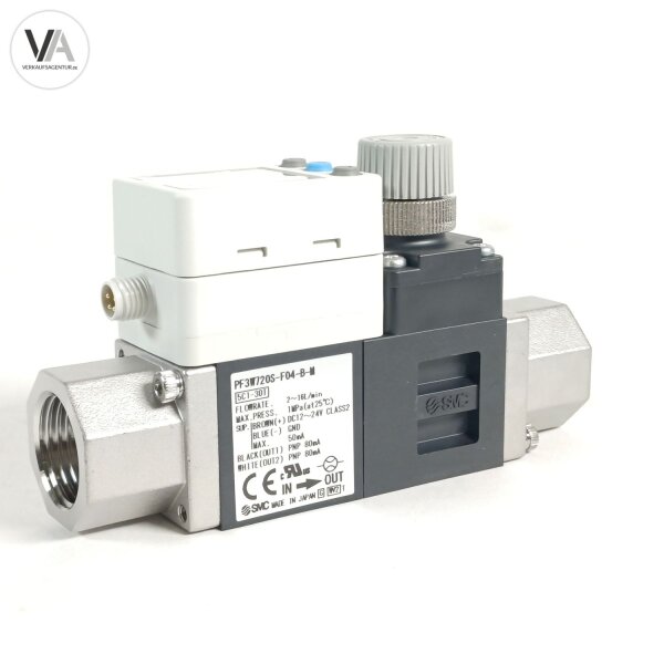 SMC PF3W720S-F04-BN-M Durchflussschalter 2-16l/min G1/2 24V PNP IP65