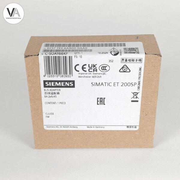 Siemens 6ES7 193-6AR00-0AA0 SIMATIC ET 200SP Bus Adapter