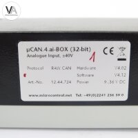 MicroControl µCan.4.ai-Box (32 Bit) Analog Input RAW CAN V4.02 / V4.12