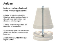 Teelichtheizung Teelichtofen Balkon Terrasse Bungalow Camping H 25 cm Ø 18 cm