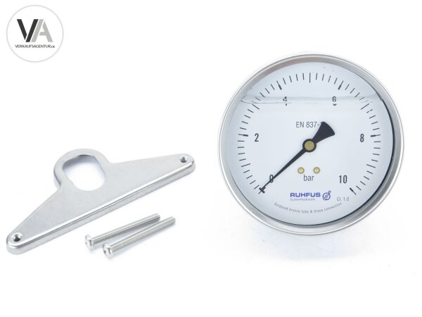 Ruhfus Hydraulik-Manometer Glycerinfüllung 0-10 bar Ø 10,5cm 1/4" Zoll 220520