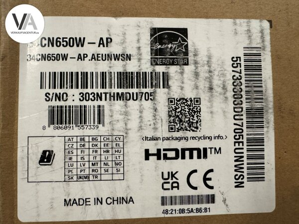 LG All-in-One Thin Client 34"Zoll UWHD IPS Panel Intel Celeron J4105 34CN650W-AP