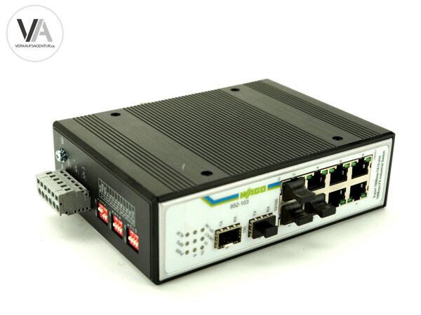 Wago 8-Port 100Base-TX+2-slot Industrial Ethernet Switch 852-103
