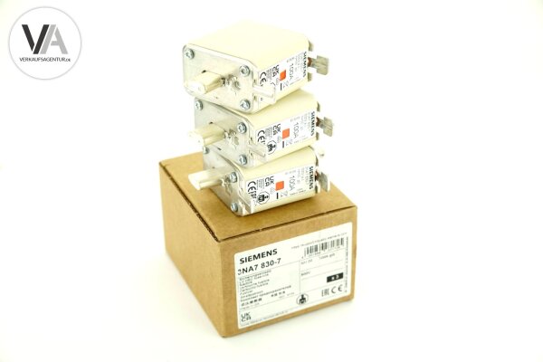 3er-Set Siemens NH-Sicherungseinsatz Sicherungsgröße 3NA7 830-7 / 3NA78307