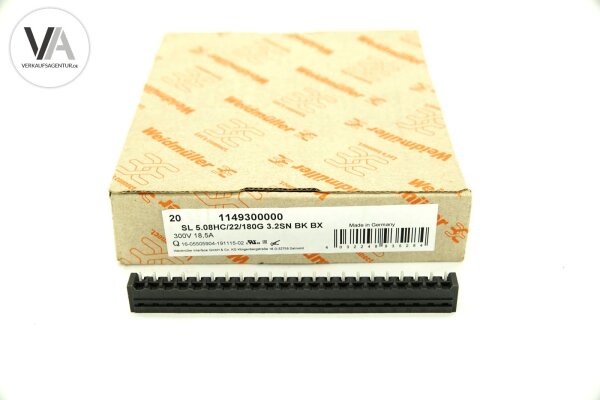 20x Weidmüller SL 5.08HC/22/180G 3.2SN BK BX Stiftleiste 1149300000
