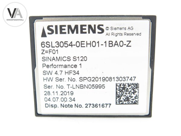 Siemens Sinamics S 120 Compact Flash Card 6SL3054-0EH01-1BA0-Z