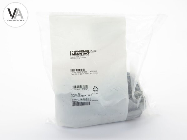 50x Phoenix Contact Abschlussdeckel 3030514 / D-ST 2,5-QUATTRO