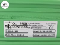 Q.I. Press Controls Software V.0.10.15 IP 200.49.2.4 Type MUX Board 15100-1